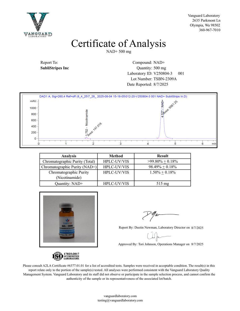 VYTL Labs NAD+ 500mg Research Compound - Image 2